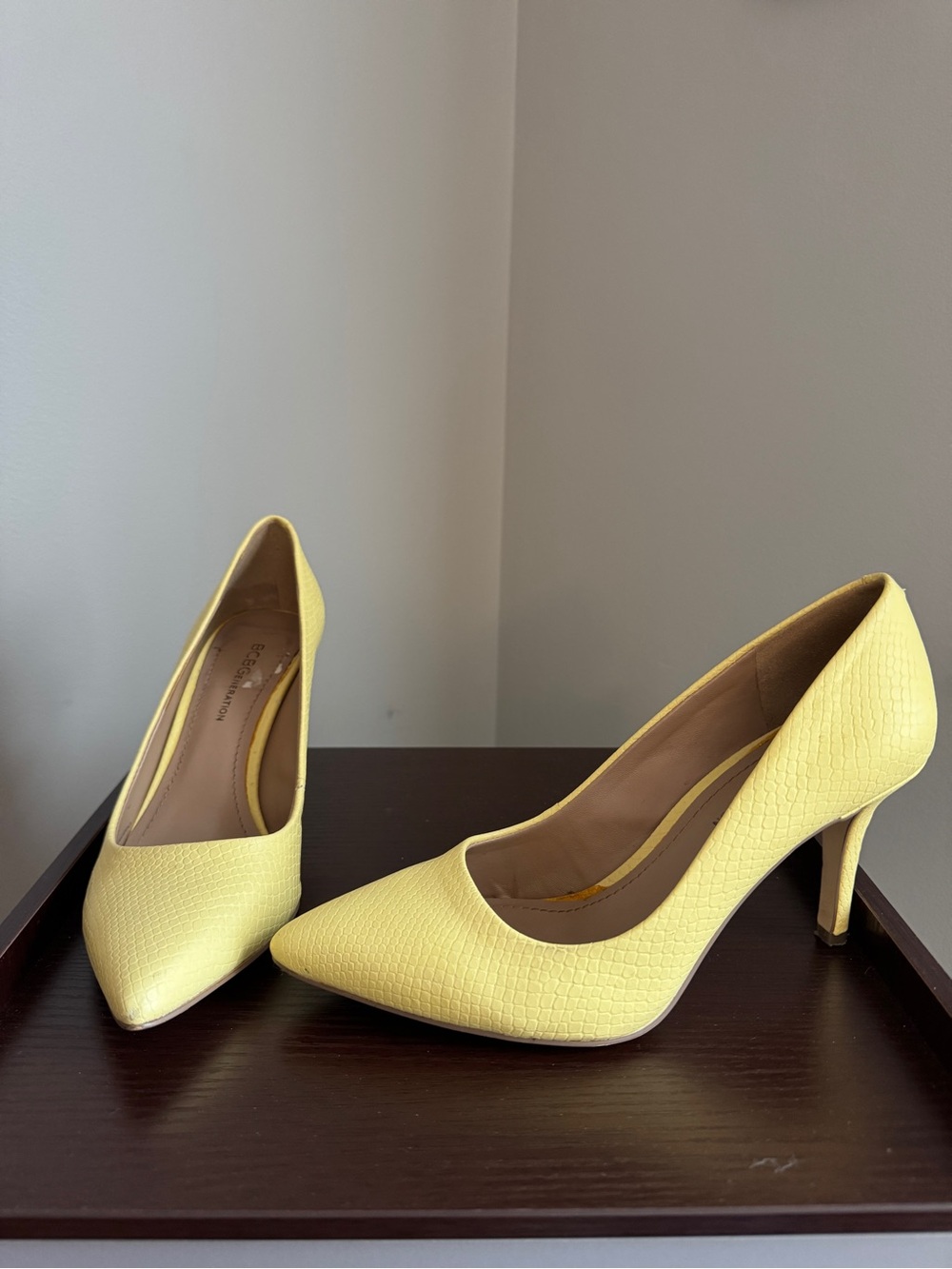 BCBGeneration Yellow Heels
